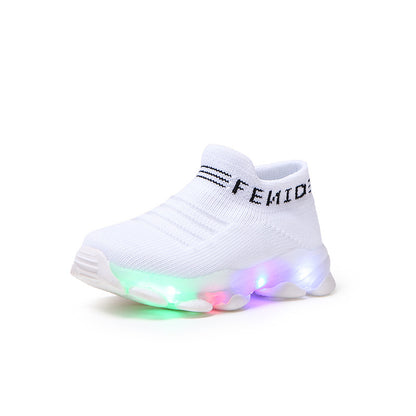 Kids LED Light-Up Knit Sneakers – Lightweight Slip-On Sneakers for Toddlers & Kids