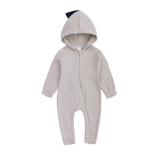 Bunny Baby Jumpsuit with Hood & 3D Ears – Cozy Cotton Zip Romper for Babies & Toddlers