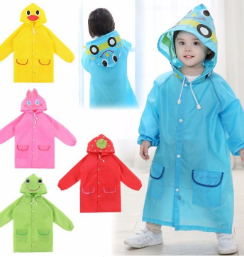 Animal Character Hooded Raincoat for Toddlers & Kids – Duck, Frog, Bunny & More