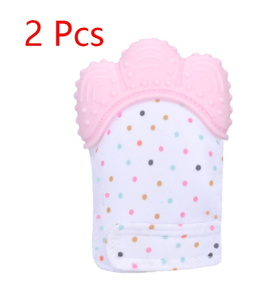 Silicone Teething Mitten for Babies – BPA-Free Chew Glove with Velcro Wrist Strap (3–12 Months)