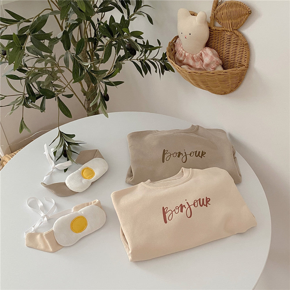 Bonjour Baby Romper Set + Poached Egg Headband (Unisex)