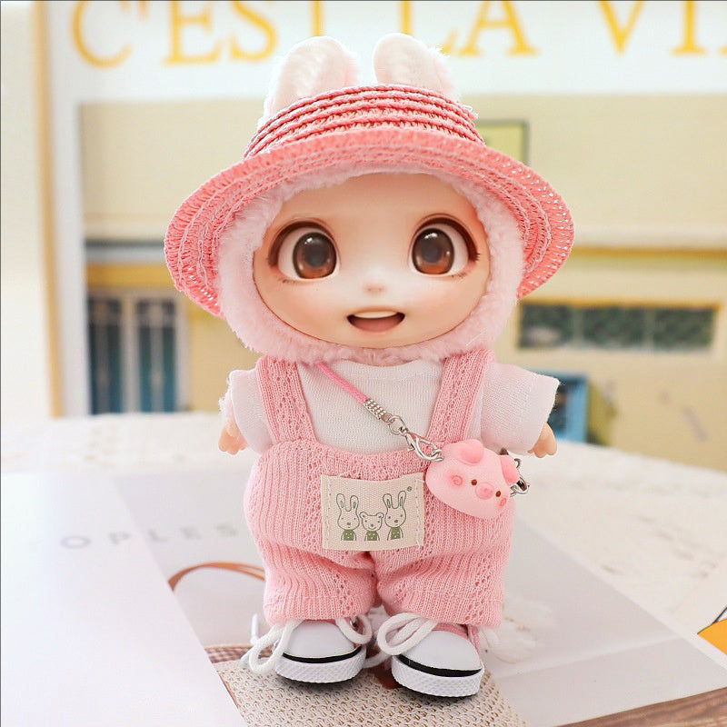 5-Piece Doll Clothes & Accessories Set – Hat, Shoes & Outfit for 15–17cm LABUBU Dolls