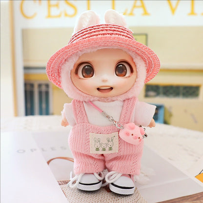 5-Piece Doll Clothes & Accessories Set – Hat, Shoes & Outfit for 15–17cm LABUBU Dolls