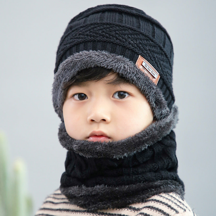 Kids Fleece-Lined Knit Beanie + Neck Warmer Set
