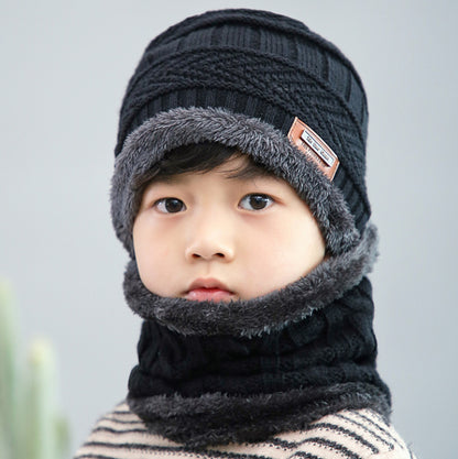 Kids Fleece-Lined Knit Beanie + Neck Warmer Set