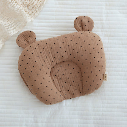 Cotton Gauze Baby Head Support Pillow – Soft Cartoon Infant Pillow