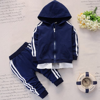 Kids Zip-Up Hoodie Tracksuit Set – 2-Piece Toddler & Little Kids Sports Jacket & Jogger Pants