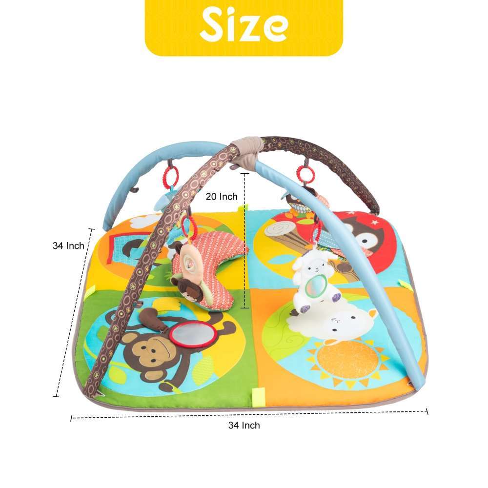 Keeygo Baby Play Mat – Zoo-Themed Sensory Gym for Infants 0–6 Months, Washable & Interactive