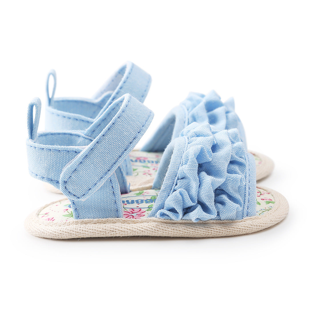 Baby Girl Soft Sole Sandals with Ruffle Detail – First Walkers
