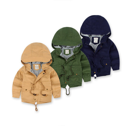 Boys Hooded Winter Coat – Warm Cotton-Lined Jacket for Toddlers & Kids