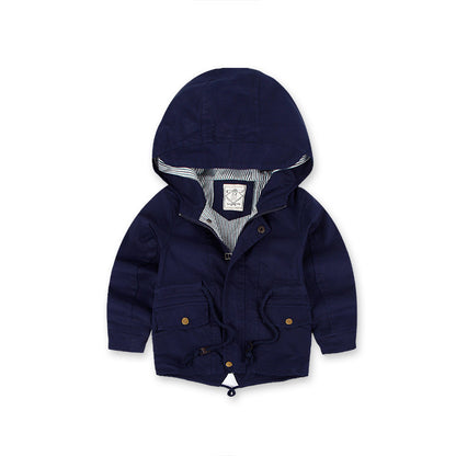 Boys Hooded Winter Coat – Warm Cotton-Lined Jacket for Toddlers & Kids