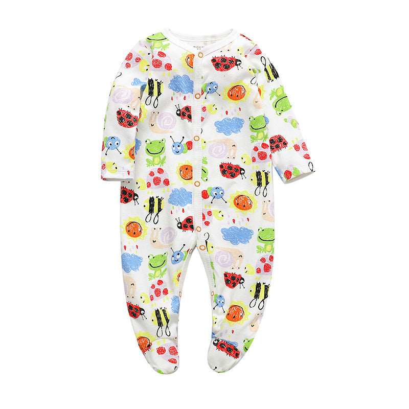 Baby Footed Pajama Romper – Soft Cotton Long-Sleeve Sleeper with Snap Front for Newborns & Infants (3–12 Months)