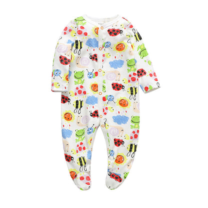 Baby Footed Pajama Romper – Soft Cotton Long-Sleeve Sleeper with Snap Front for Newborns & Infants (3–12 Months)