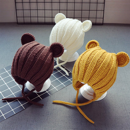 Baby & Toddler Knit Bear Ear Hat with Ear Flaps