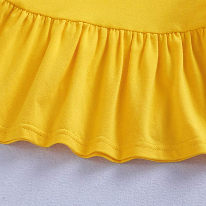Sunflower Outfit Set – Ruffle Top + Distressed Jeans + Headband (3-Piece)