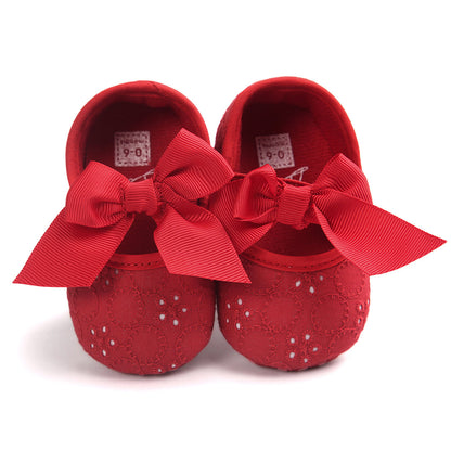 Baby Princess Shoes with Matching Headband – Soft Sole, Bow Detail (0–12 Months)