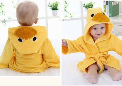 Baby Hooded Bathrobe – Cute Animal Cotton Bath Towel for Infants & Toddlers