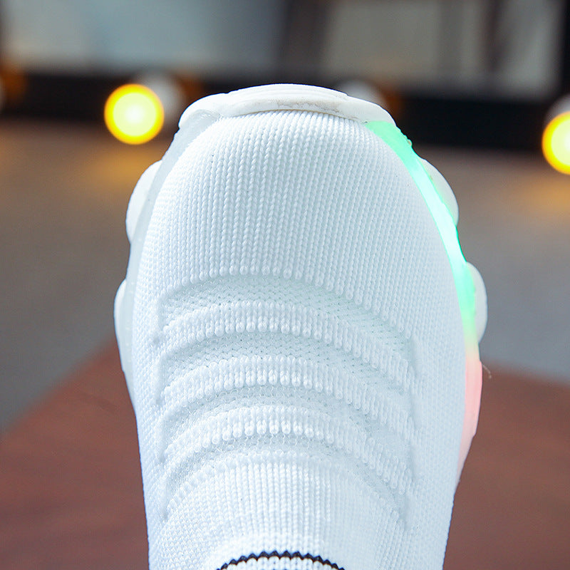 Kids LED Light-Up Knit Sneakers – Lightweight Slip-On Sneakers for Toddlers & Kids