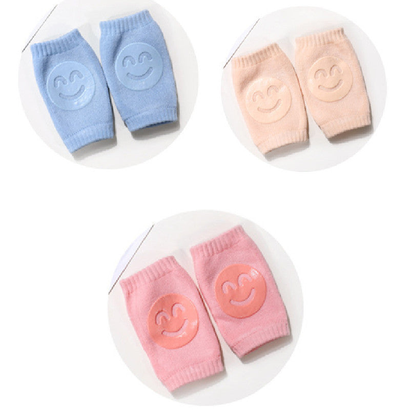 Smiley Face Baby Knee Pads – Soft Anti-Slip Crawling Protectors for Babies & Toddlers