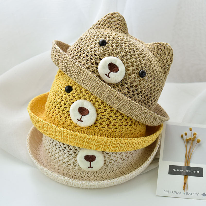 Baby Bear Bucket Sun Hat (Breathable) – Soft Woven Summer Hat for Little Kids