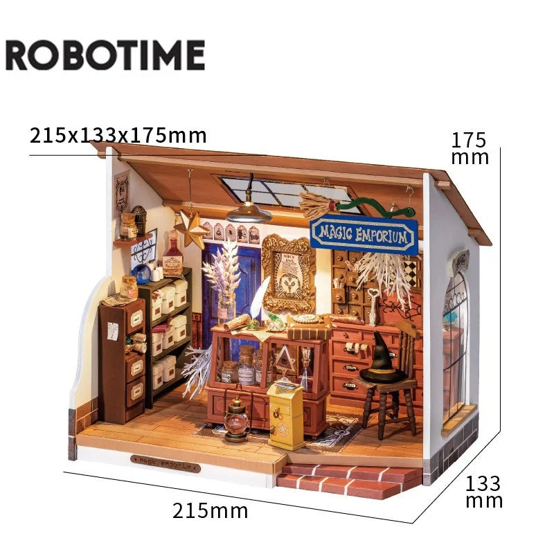 Robotime DIY Miniature Dollhouse Kit with Furniture – Wooden Assemble Toy for Kids