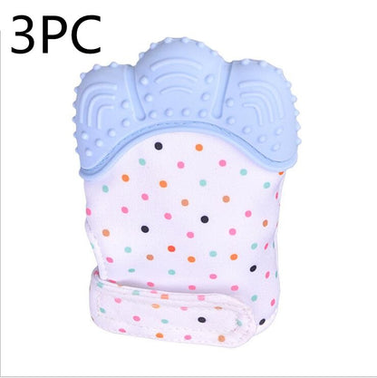 Silicone Teething Mitten for Babies – BPA-Free Chew Glove with Velcro Wrist Strap (3–12 Months)