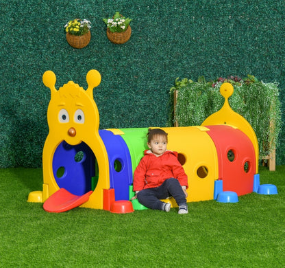 Kids Outdoor Play Tunnel – 59" Multicolor, Non-Toxic PP, Ages 3-6