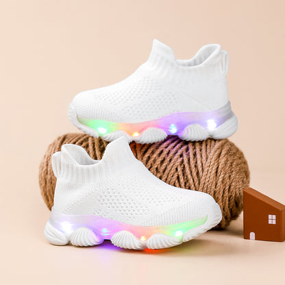 Kids’ Ultra-Light LED Knit Sneakers – Breathable, Soft-Soled & Glow-Step Design