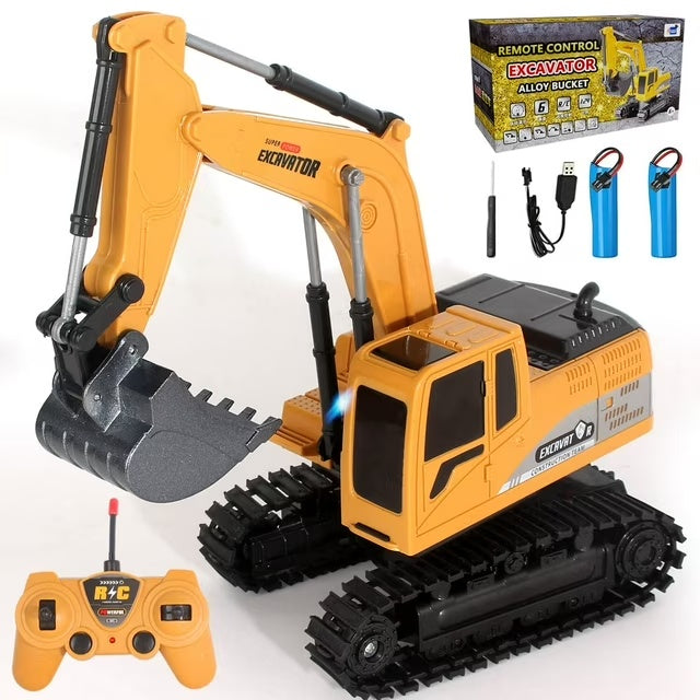 RC Excavator Truck – Remote Control Construction Vehicle with Metal Shovel & Lights