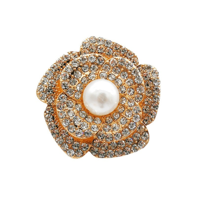 Rhinestone & Pearl Shoe Charms (Metal) – Snap-In Shoe Ornament for Clog-Style Shoes
