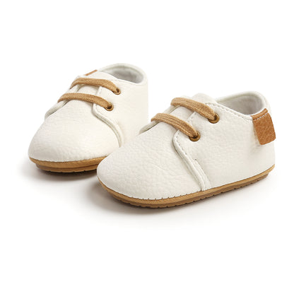 Baby Soft-Sole Lace-Up Shoes (Faux Leather) – Classic Crib & First Walker Style