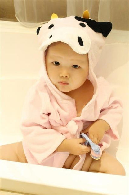 Baby Hooded Bathrobe – Cute Animal Cotton Bath Towel for Infants & Toddlers