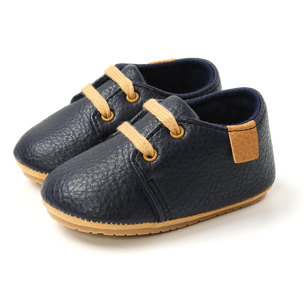 Baby Soft-Sole Lace-Up Shoes (Faux Leather) – Classic Crib & First Walker Style