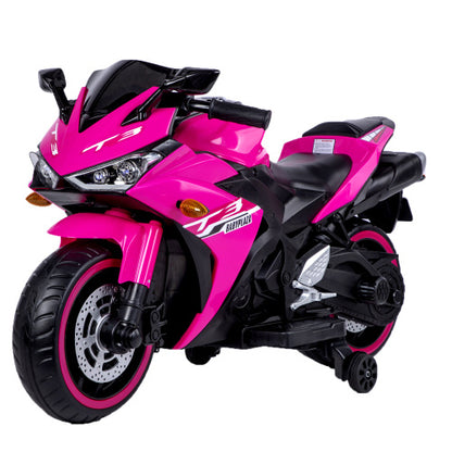 12V Kids Electric Motorcycle Ride-On Toy with Training Wheels