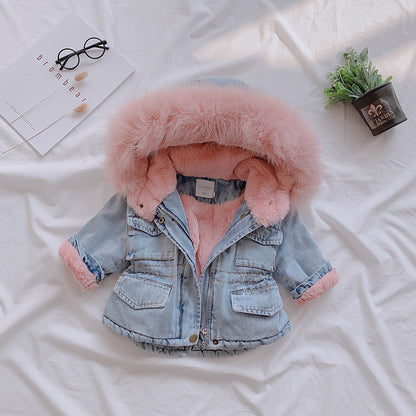 Little Baby Cozy Denim Hooded Coat (Warm Lined | Fall & Winter Essential)