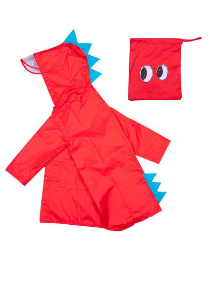 Dinosaur Spike Hooded Raincoat for Kids – Waterproof Rain Jacket with 3D Back Spines
