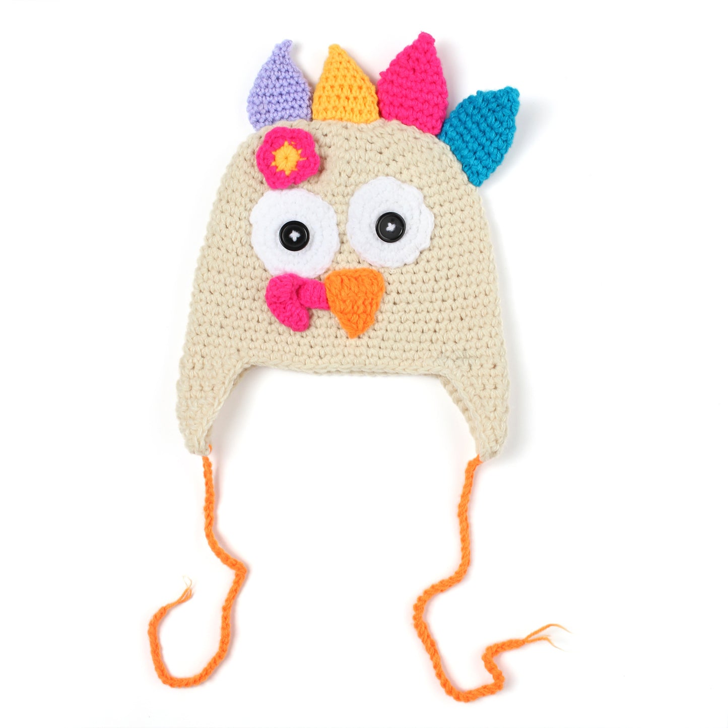 Hand-Knit Turkey Earflap Beanie for Baby & Toddler – Thanksgiving Hat
