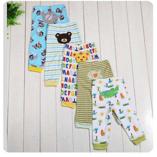 Baby Cartoon Cotton Leggings (5-Pack) | Soft, Stretchy, & Breathable