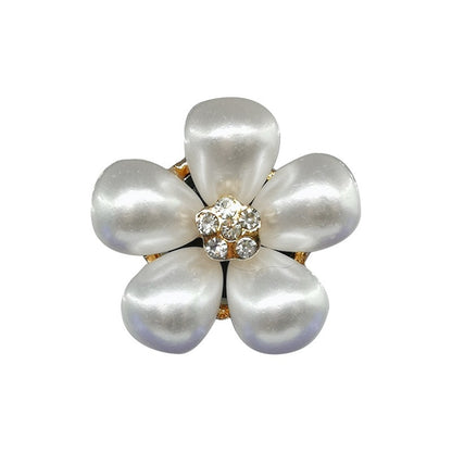 Rhinestone & Pearl Shoe Charms (Metal) – Snap-In Shoe Ornament for Clog-Style Shoes
