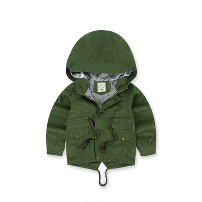 Boys Hooded Winter Coat – Warm Cotton-Lined Jacket for Toddlers & Kids