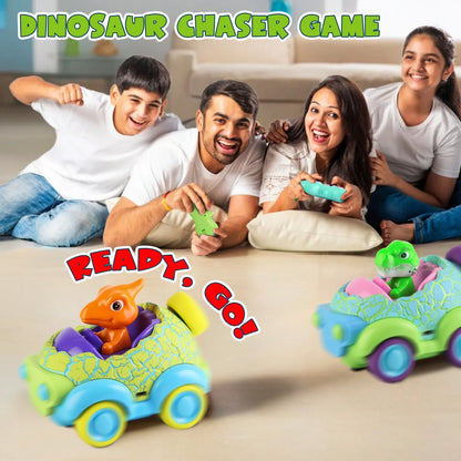 2-Pack Dinosaur RC Cars for Kids – Rechargeable Remote Control Cars with Lights & Music