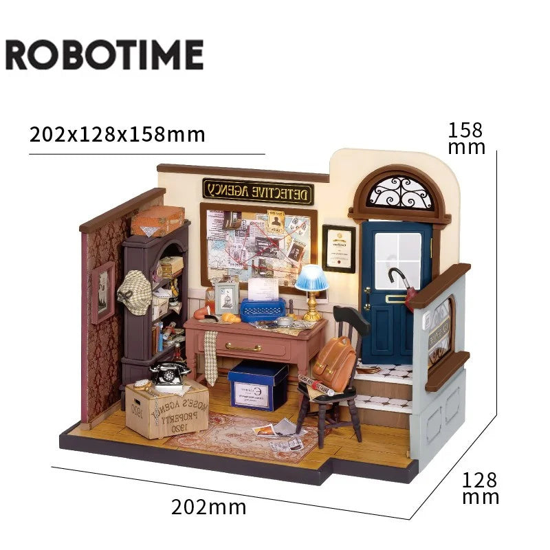 Robotime DIY Miniature Dollhouse Kit with Furniture – Wooden Assemble Toy for Kids