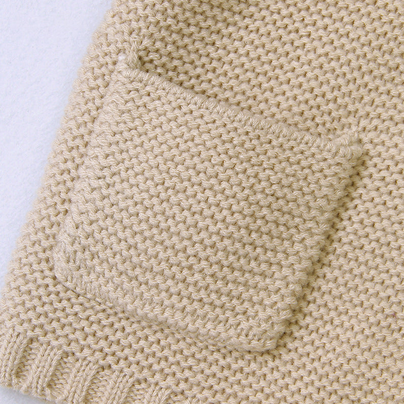 Bear-Ear Hooded Knit Cardigan Coat