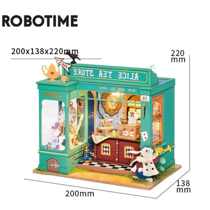 Robotime DIY Miniature Dollhouse Kit with Furniture – Wooden Assemble Toy for Kids