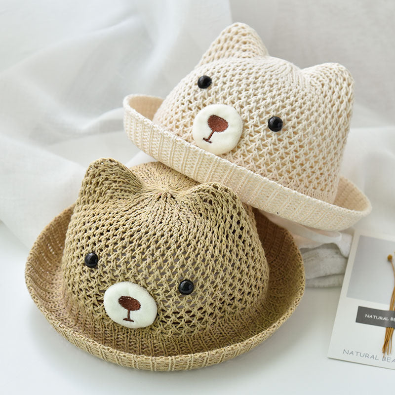 Baby Bear Bucket Sun Hat (Breathable) – Soft Woven Summer Hat for Little Kids