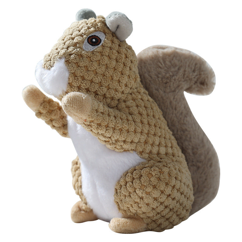 Plush Squirrel & Koala Dog Toy – Bite-Resistant Squeaky Chew Toy