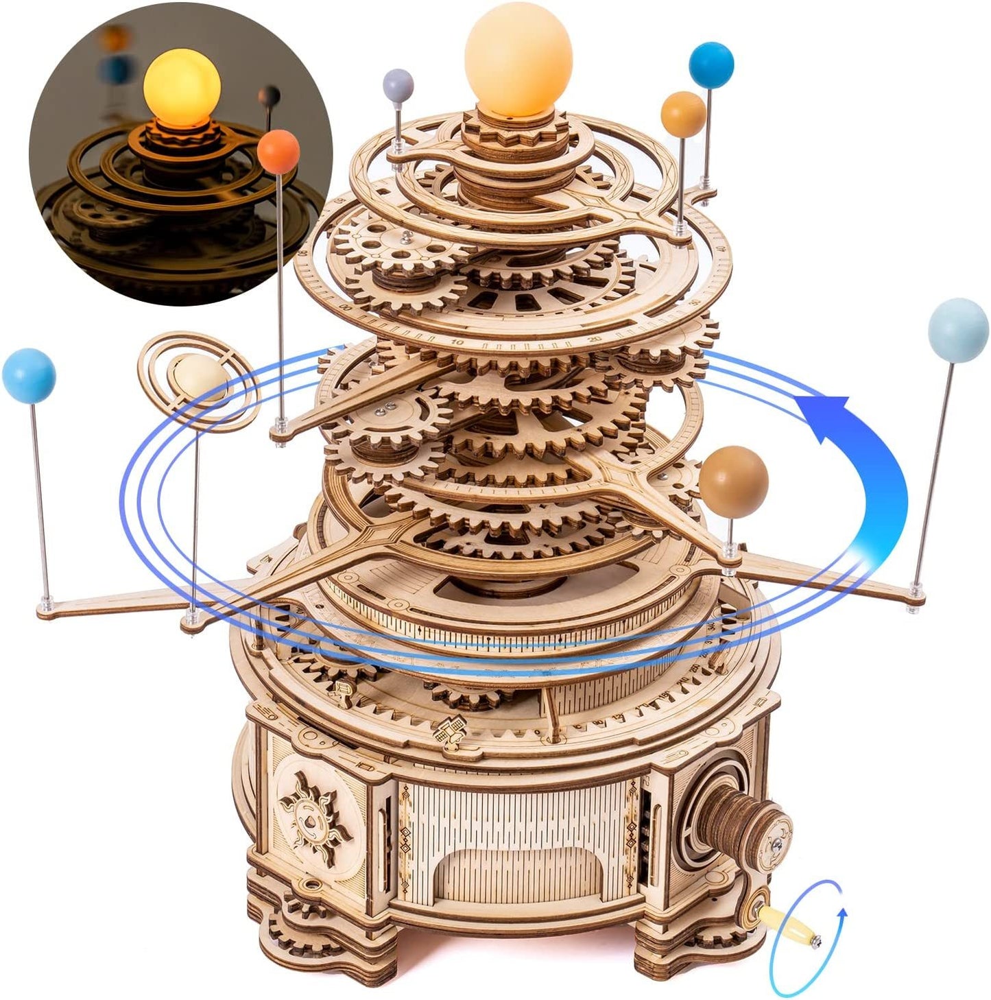 ROKR Mechanical Orrery 3D Wooden Puzzle – 316-Piece Rotatable Model Building Kit