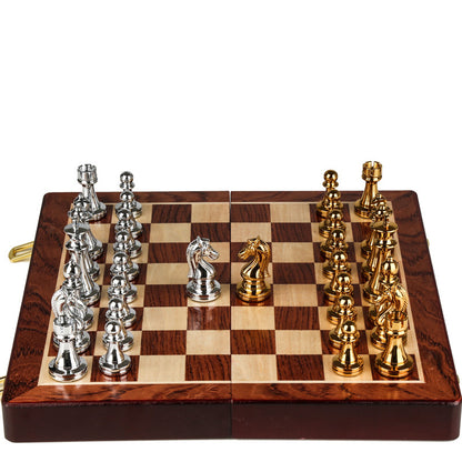 Premium Metal Chess Set for Kids & Families – Foldable Board with Gift Box