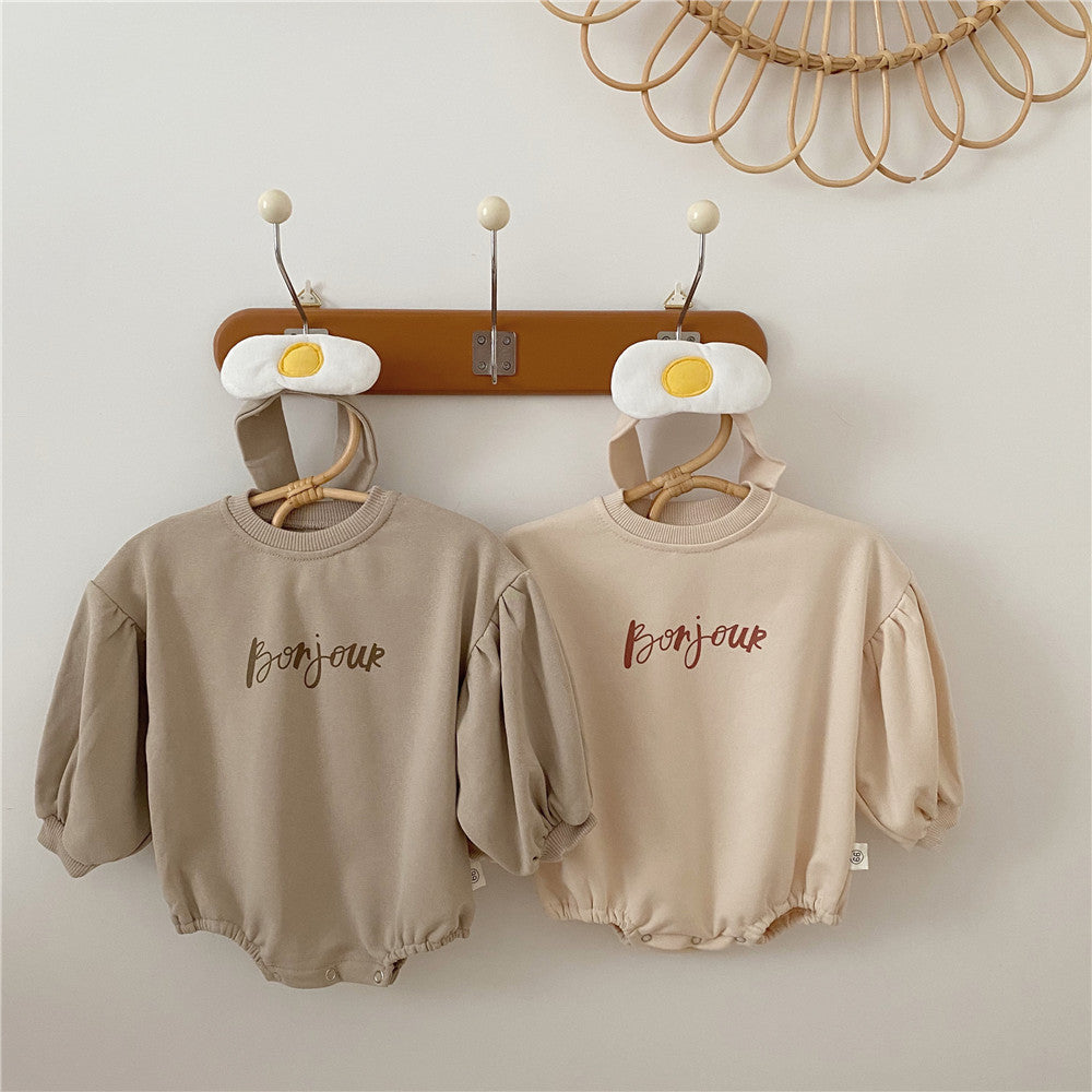 Bonjour Baby Romper Set + Poached Egg Headband (Unisex)