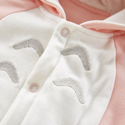 Thick Cotton Baby Romper – Chinchilla Hood, Soft & Warm for Winter